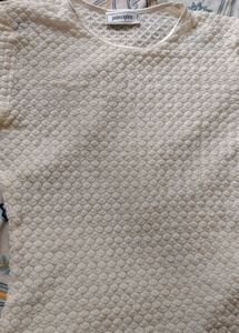 Textured White Short Sleeve Top