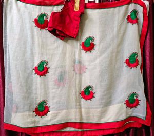 Elegant Patchwork Saree With Blouse