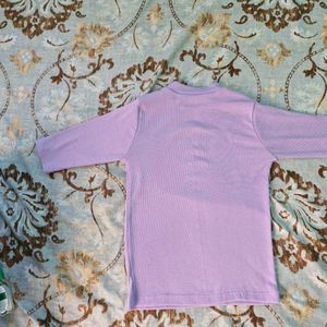 Lavender Ribbed Mock Neck Top