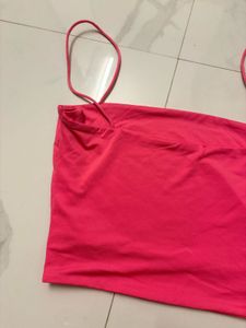 Hot Pink  Shein spaghetti Strap Crop Top