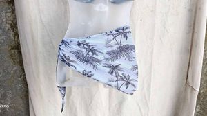 Tropical Print Swim Skirt Cover-Up