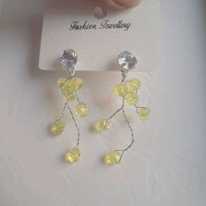 Elegant Crystal & Bead Drop Earrings