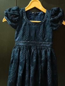 Elegant Blue Lace Dress