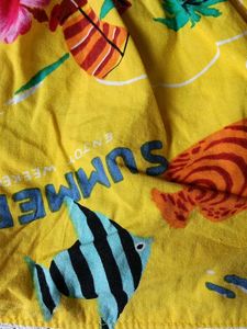 Vibrant Yellow Tropical Print Halter Top