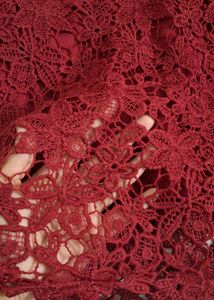Burgundy Lace Crop Top