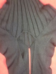 Unique and Rare Black Ribbed Knit Bodysuit