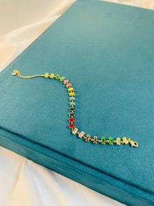GOLD PLATED MULTICOLOURED CRYSTAL BRACELET