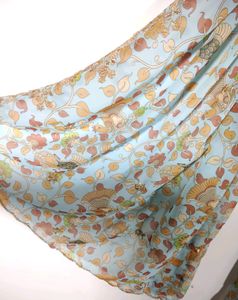 Light Blue Printed With Embroidered Dupatta(Women)