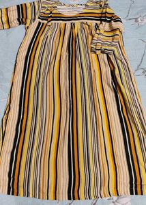 Striped rayon Kurta Dress