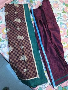 Beautiful Teal Kurta Set with Maroon Pants