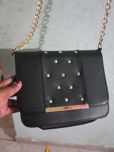 Black Studded Clutch Bag