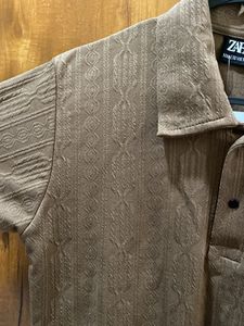 Zara Textured Polo T-Shirt