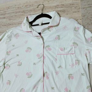 Korean Cute Floral Pajama Top