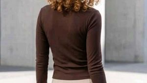Elegant Brown Long Sleeve Top