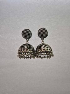 Customized Jhumka Earrings-Oxidized Silver-Unused
