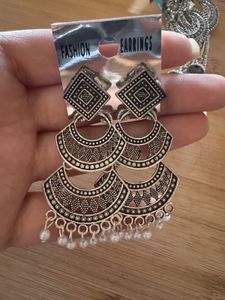 Boho Ethnic Jhumka Earrings Set