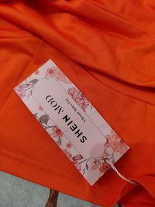 Vibrant Orange Crossover Crop Top