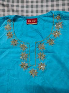 Beautiful Blue Embroidered Kurta
