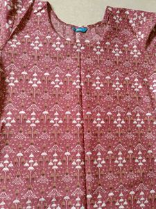 Chic Pink Printed Kurta