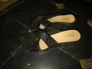 Korean Stappy Black Wedges