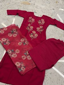 Vibrant Pink Floral Kurta Set