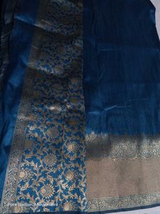 Elegant Teal &amp; Gold Saree