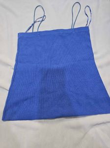 Zara Blue Spaghetti Strap Tank Top