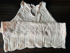 Chic Cream Knit Sleeveless Top