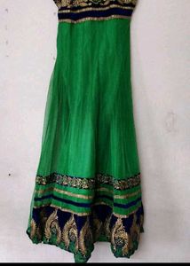 Elegant Green Embellished Anarkali Dress