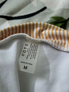Striped High-Waisted Bikini Bottoms
