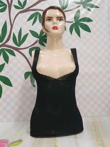 (1300)Black Lace Trim Bodysuit