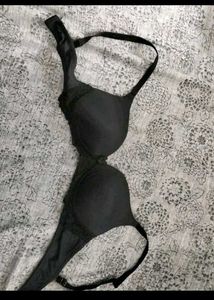 Lace Trim Black Bra  34 B