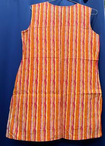 Vibrant Striped Sleeveless Kurta