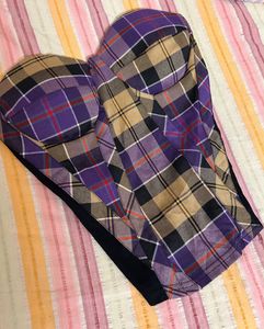 Purple Plaid Corset Top