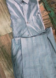 Men's Grey shirt pant both (safari shuit)