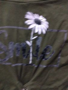 Green "Smile" Floral Lace-Up Top