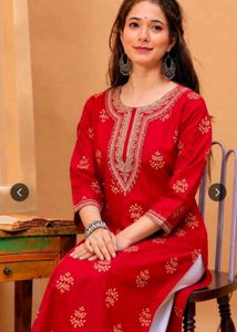 Embroidered maroon Kurta