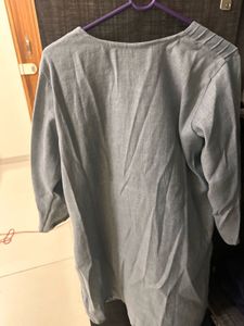 Stylish Grey Pleated Kurta