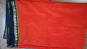 Vintage rust orange Saree with Ornate Border
