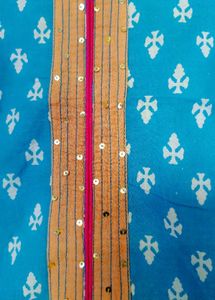Blue &amp; White Printed Kurti