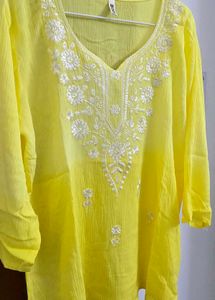 Embroidered ombre Yellow Kurta