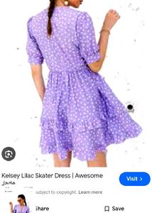 Purple Polka Dot Skater Dress