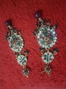 Elegant Kundan &amp; Pearl Dangler Earrings