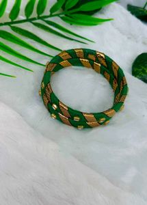 Handcrafted Green Cotton Thread Bangles