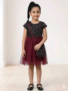 Girls Sequin Party Dress with Bag