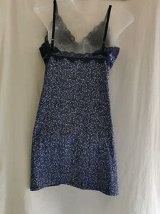 Blue Floral Lace Nightgown