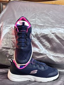 Skechers Navy Blue Pink Running Shoes