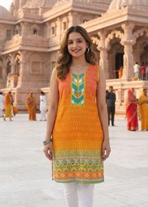 Vibrant Orange Ethnic Kurta