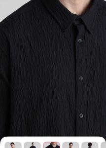 Jack &amp; Jones Self Design Shirt - Black - 46