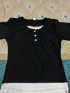 Black Henley Top with lace (elena gilbert core)